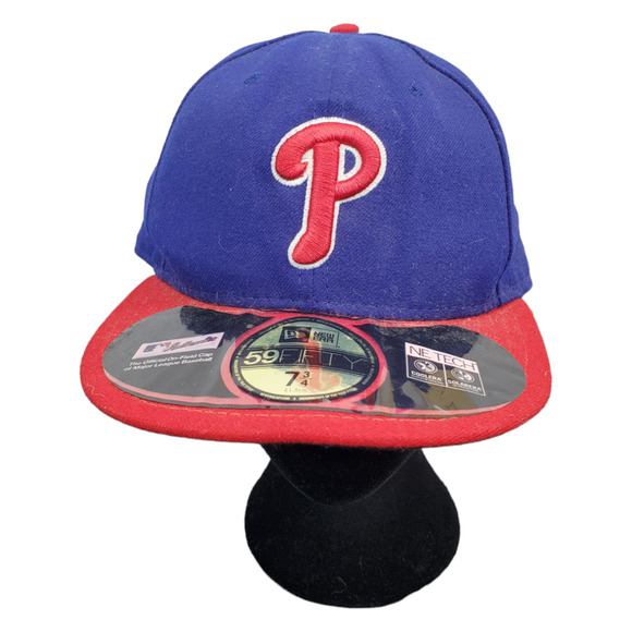 New Era Authentic‎ Philadelphia Phillies MLB Baseball Hat Cap Sz 7.75 Red Blue - Picture 1 of 16